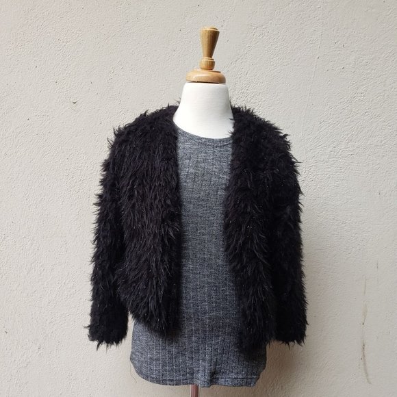 H&M Black Faux Fur Girl's Jacket | 8-10 - Picture 2 of 8